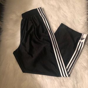 Adidas classic blk/wht snap tear-away pants sz Med
